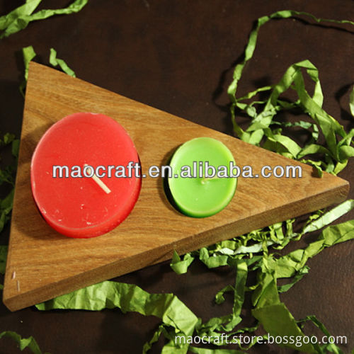 triangle wooden candles holder big and small candle holder
